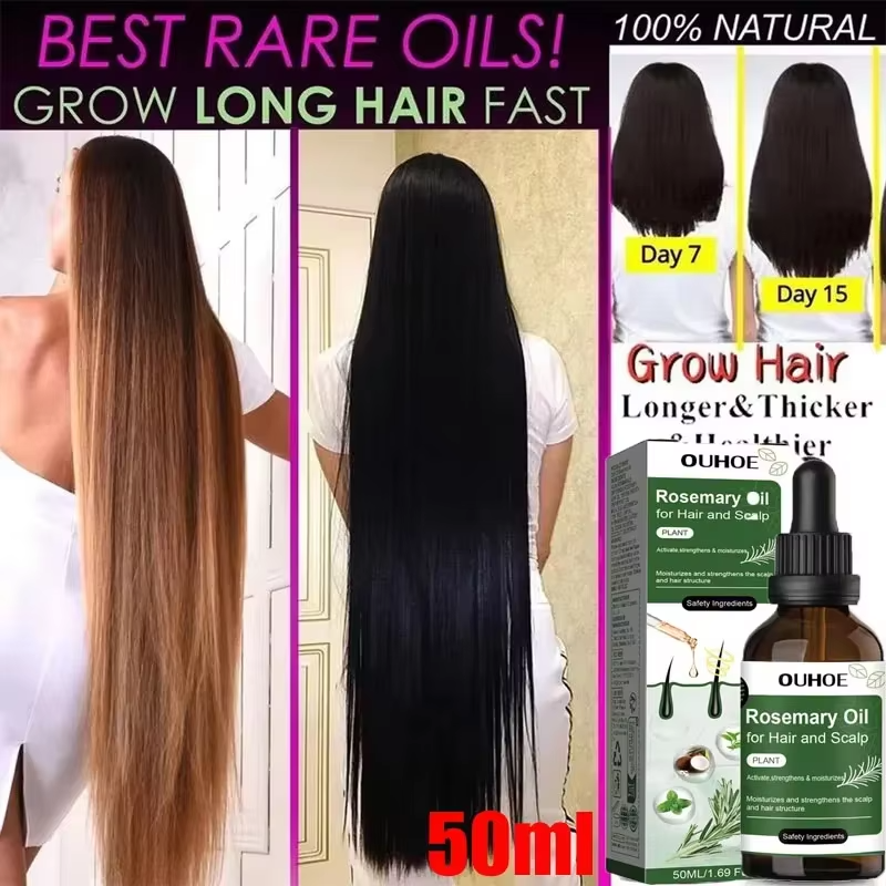Rosemary Hair Growth Oil Anti Hairs Loss Treatment Mint Hair Strengthening Oil Nourishing Roots Regrowth Hair For Men Women 50ml