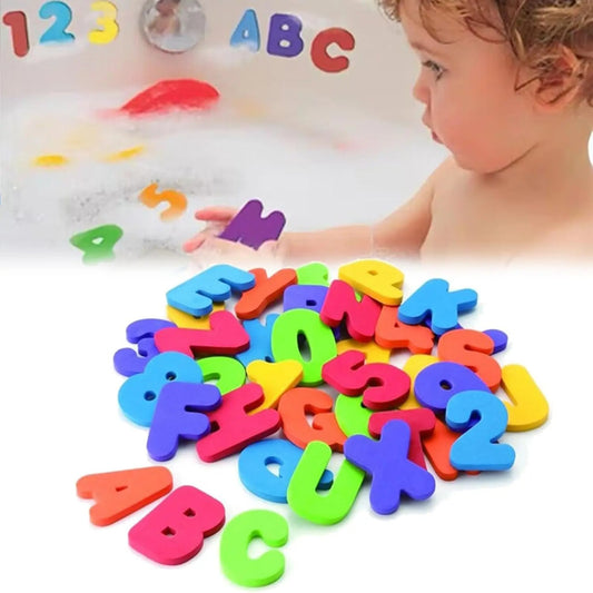 36pcs Baby Bath Toys Removable Foam Letters Numbers Shower Toys Toddler Alphabet Letters Toys Gift for Kids Educational Bathroom