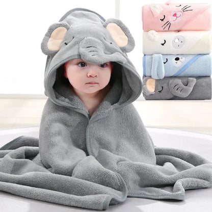 Cartoon Animal Baby Hooded Bath Towels Toddler Bathrobe Warm Sleeping Swaddle Wrap for Boys Girls Newborn Soft Towel Blanket