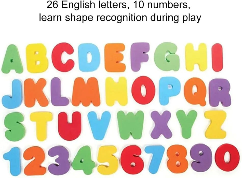 36pcs Baby Bath Toys Removable Foam Letters Numbers Shower Toys Toddler Alphabet Letters Toys Gift for Kids Educational Bathroom